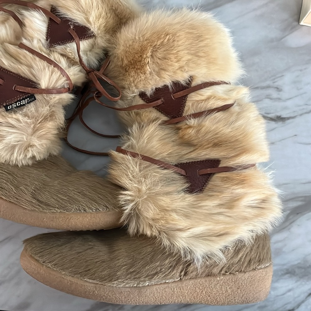 Oscar Sport Boots Cozy Faux Fur Winter Boots - Tan size 40 - Picture 7 of 8